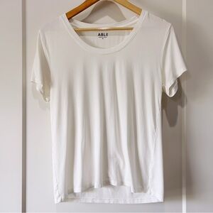 ABLE Mae Drapey Tee in white size XS